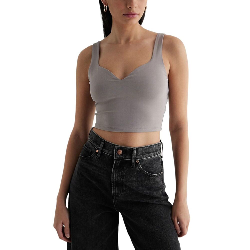 Express Body Contour Sweetheart Crop Tank NWT XL Beige Mauve Compression
